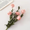 thumbnail image 1 of kladzum Artificial Flowers Faux Flowers Vintage 5 Rolled Roses Bouquet Foam Fake Flower Bouquet Home Decor Arrangement Wedding Decoration Faux Roses, 1 of 7