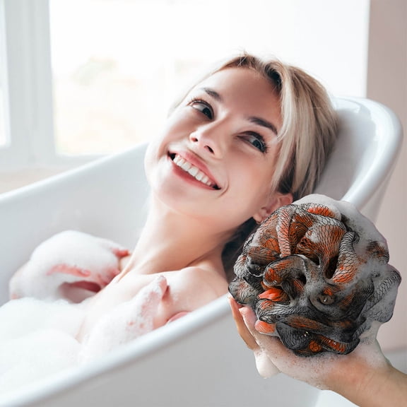 kladzum Bath Sponges, Small Size Colorful Shower Sponges Exfoliating Mesh Bath Ball Body Scrubbers Dreamy and Colorful Bath Flower-soft and Non Scattering-scrubbing Shower Sponge