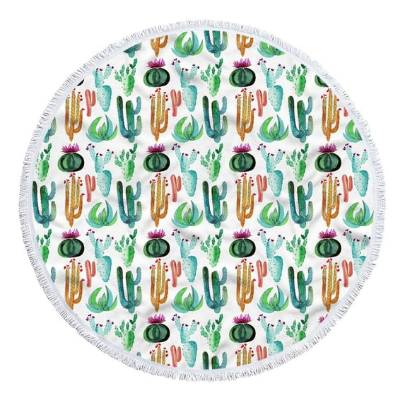 kladzum Beach Towel Round Printed Microfiber Beach Towel Super Lightweight Colorful Bath Towel Sandproof Beach Blanket Beach Mat Multi-Purpose Towel for Travel Swimming Pool