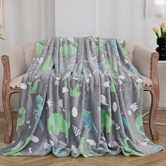 kladzum Blanket Glows in The Dark Luminous Blanket for Kids Unique Birthday Gifts for Girls Boys, Summer Quilt Small Blanket Soft Cozy Blanket Warm Fuzzy Throw Blanket for Couch Sofa Bed