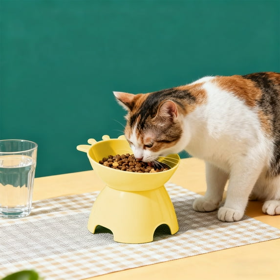 kladzum Cats Bowls Indoor Plastic Elevated Dog Bowls Plastic Tall Cats Bowls Large-diameter Pet Dog Food Bowls Tip-over Counteractive Liable-to-clean Neck-protecting Puppy Food Bowls Pet Supplies