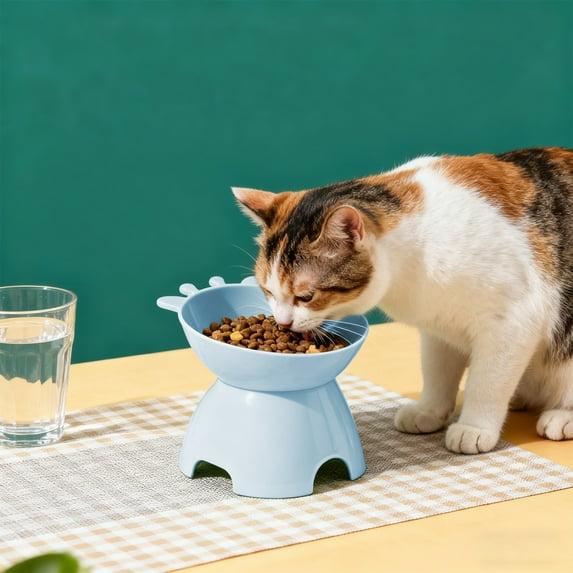 kladzum Cats Bowls Indoor Plastic Elevated Dog Bowls Plastic Tall Cats Bowls Large-diameter Pet Dog Food Bowls Tip-over Counteractive Liable-to-clean Neck-protecting Puppy Food Bowls Pet Supplies