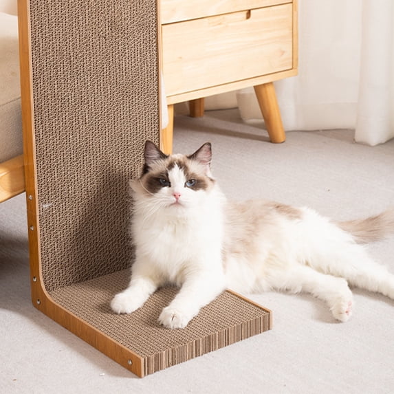 kladzum Cats Scratch Pad L Shaped Cats Scratching Board Vertical Grinding Not Easy To Fall Off Dandruff Cats Scratching Post Corrugated Cardboard Scratch Resistants Cats Toys