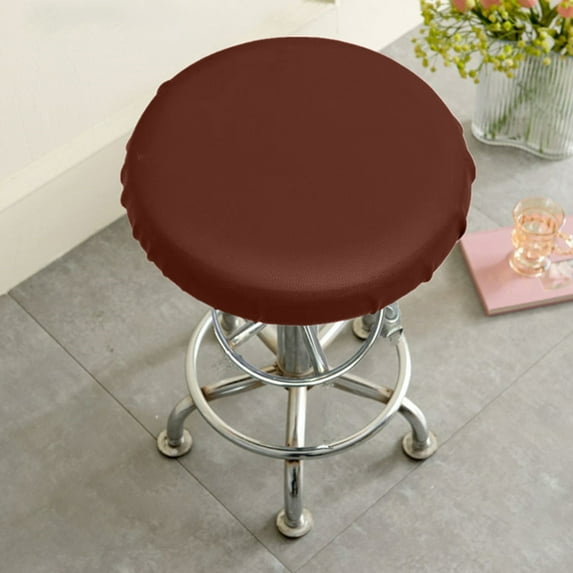 kladzum Chair Covers Stool Covers Round Waterproof Leather Round Bar Stool Covers Oppose Slip Round Bar Stool Seat Cover with Elastic Bands Sturdy Round Chair on Clearance