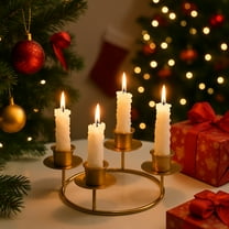 kladzum Christmas Candle Holder 4 Heads Candlelight Dinner Decorations Candlestick Holders 10 Inches, Exquisite Romantic Table Decoration Candlesticks for Home Room Decor