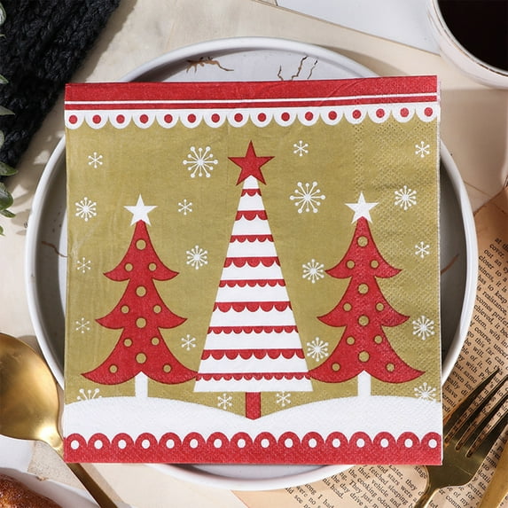 kladzum Christmas Colored Printed Napkins Party Napkins Party Ambiance Napkins Disposable Napkins Xmas Party Decorations