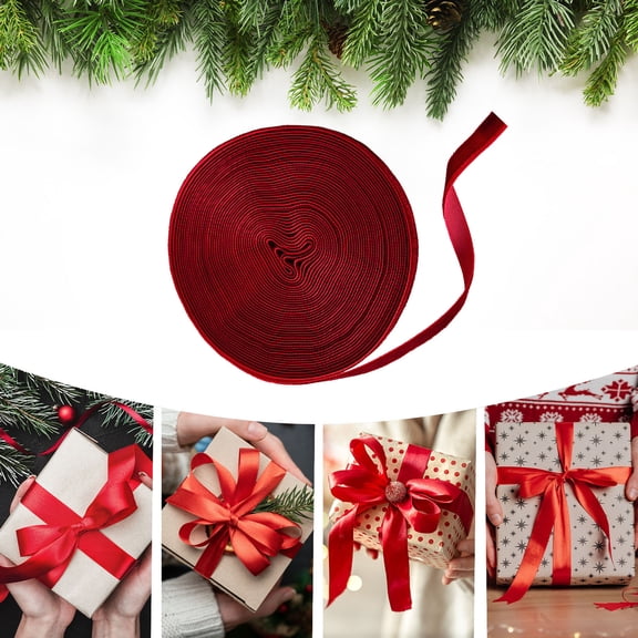kladzum Christmas Decorations 32.8ft Velvet Ribbon Christmas Tree Ribbon Gift Packaging DIY Butterflies Tie Ribbon for Christmas Tree