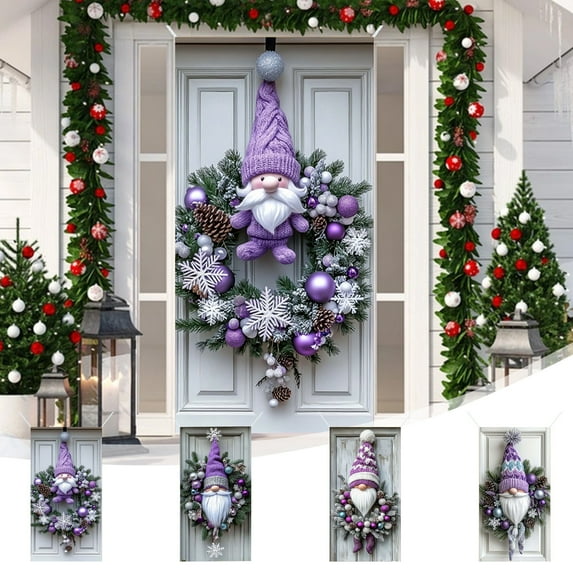 kladzum Christmas Decorations - Christmas Door Cover 35x71 Inches, Santa Claus Pattern Door Curtain Festival Party Decoration Door Covers for Entrance, Living Room, Bedroom