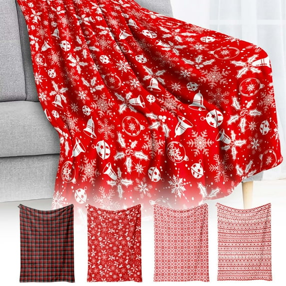 kladzum Christmas Decorations Series Throw Blanket, Flannel Warm Cover Blankets Cozy Microfiber Winter Shawl Blanket, Bed, Sofa, Chair, Travel, Christmas Blanket Holiday Gifts for Women 39x29.5