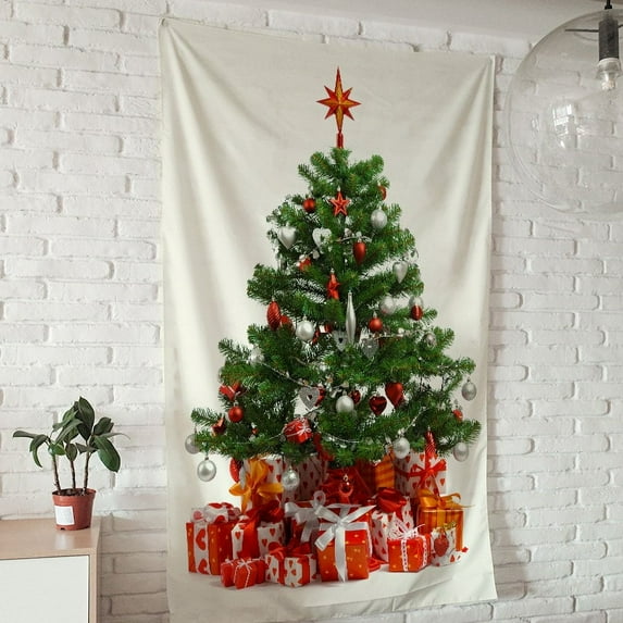 kladzum Christmas Door Cover 49"x29" Decoration Hanging Cloth Door Curtain Xmas Background Layout Door Covers Tapestry Holiday Decorations for Door, Wall, Fireplace, Table