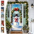 thumbnail image 1 of Christmas Door Cover Snowman Background Decorative Door Curtain Exquisite Christmas Door Covers for Living Room, Bedroom, Yard, Entrance Door, Xmas Holiday Decorations, 1 of 7