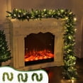 thumbnail image 1 of kladzum Christmas Garland Christmas Decorations 8.86ft Christmas Pines Needle Wreath with LED String Lights Artificial Lighted Christmas Wreath Winter Mantelpiece Tabletop Porch Holiday Decoration, 1 of 9
