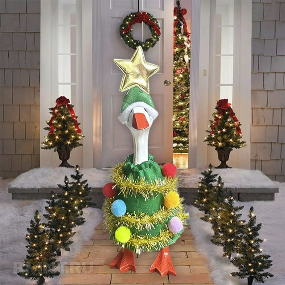 kladzum Christmas Gooses Outfits Gooses Statue Christmas Costume Yard Gooses Clothes Hat Outfit