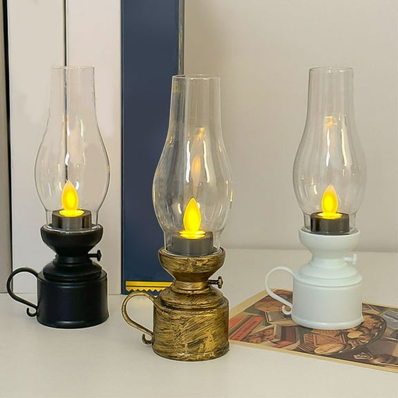 kladzum Christmas Luminous Kerosene Lamp Electronic Candle LED Horse Light Decoration Ornament Gift Wind Lamp Desktop Christmas Nightlight Flameless Candles