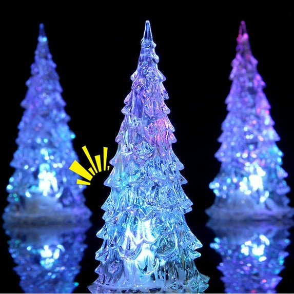 kladzum Christmas Night Light Small Christmas Tree Christmas Tabletop Decor 3PC Xmas Tree Colorful LED Acrylic Night Light In Various Sizes Christmas Decorations