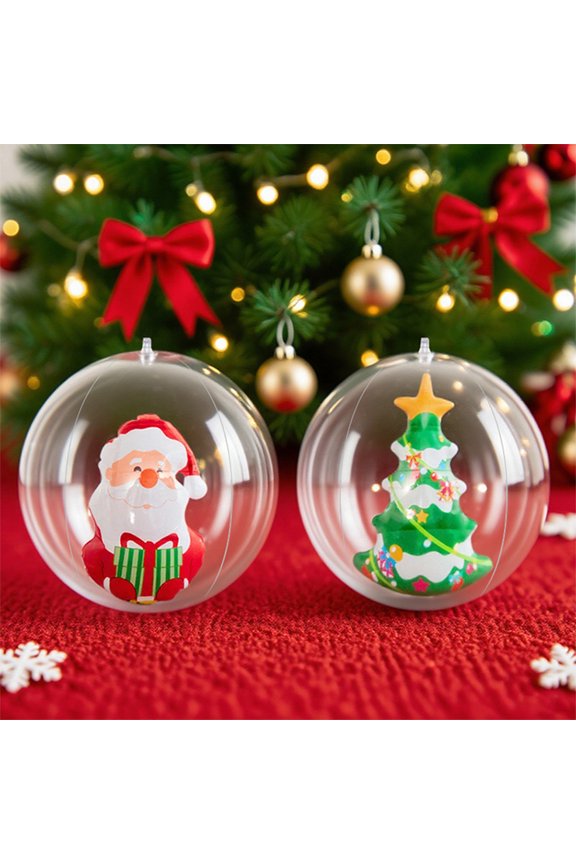 kladzum Christmas Ornaments Ball Inflatable Christmas Balls for Christmas Party, Festive Decorations, Thickened Transparent PVC Toy Balls, Exquisite Christmas Decorations