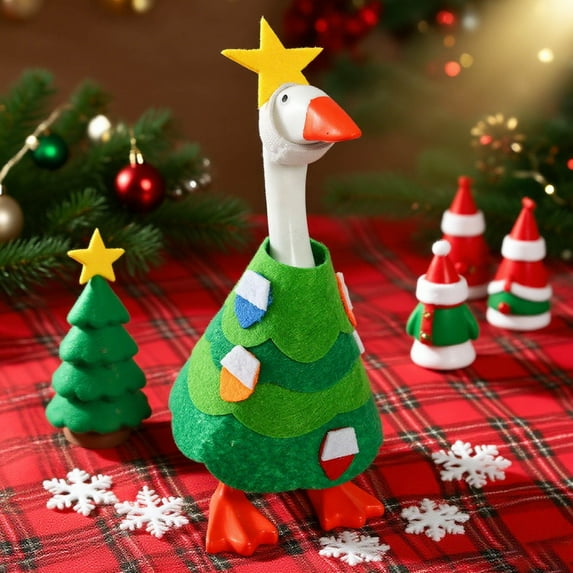 kladzum Christmas Porch Gooses Outfit Cute Porch Goose Clothes Christmas Decorations Festive Christmas Decor Costume for Indoor, Outdoor, Patio, Yard