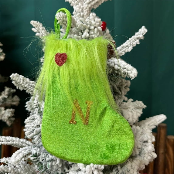 kladzum Christmas Stocking Gifts Bag Knitted Xmas Stocking, Christmas Party Fireplace Family Hanging Stocking Decorations, Hosiery Wool Hosiery Embroidered Letter Candy Gift Bag