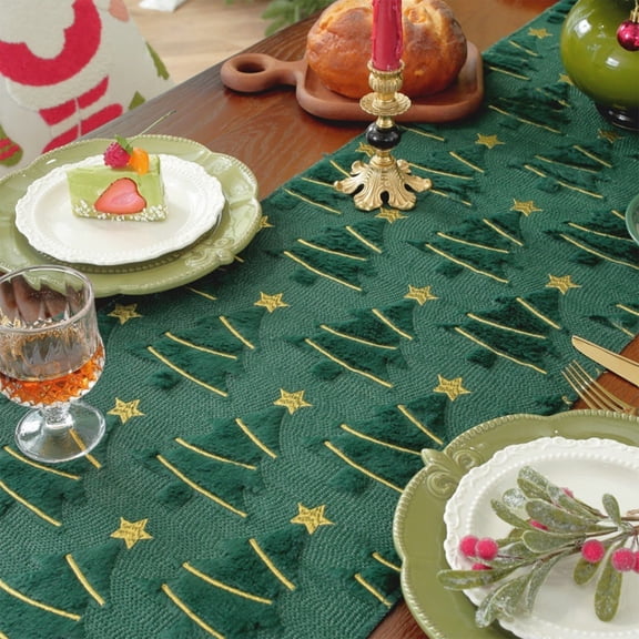 kladzum Christmas Table Runner Snowman Snowflake Christmas Tree Table Runner Holiday Table Decor for Home Kitchen Dining Party, Winter Decorations, 13.77x55.11"