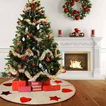 kladzum Christmas Tree Skirt 38.5" Round Xmas Decor Rugs Christmas Tree Collar Floor Mat Printed Carpet Mats Tree Skirts Mat for Living Room, Bedroom, Yard, Porch, Holiday Decor