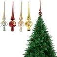 thumbnail image 1 of kladzum Christmas Tree Topper Gourd-shaped Tree Toppers 11 Inches, Exquisite Christmas Tree Decorations Electroplated Snowflake Printed Tree Topper Painted Decorative Holiday Props, 1 of 7
