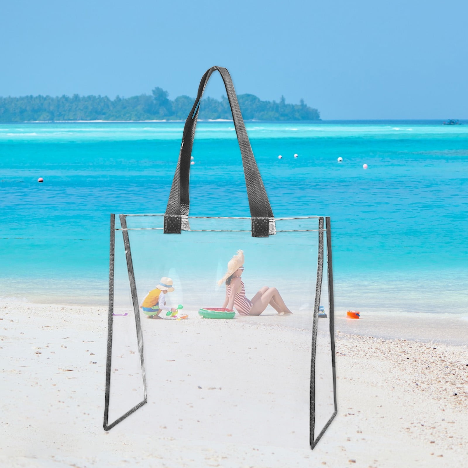 kladzum Clear Tote Bag Transparent Handbag Bath Swimming Bag Gift