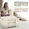 thumbnail image 1 of kladzum Clothes Organizer Storage Bags Foldable Storage Box with Large Clear Window Sturdy Handles for Closet, Dorm, Pillows, Bedding, Clothes, Blankets, Cotton Quilts Moving and Packing Bag, 1 of 6