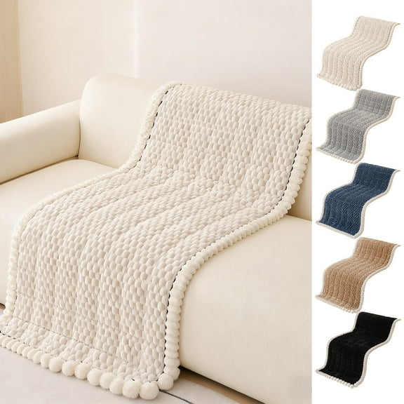 kladzum Corduroy Sofa Cushion Winter Plushs Cushion Modern Non Slide Leather Sofa Cover Backrest Cover Cloth 27.56x59.06"