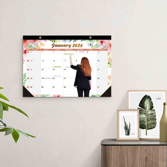kladzum Desk Calendar 2026-2027 Customized Border Calendar Desktop Office Memo and Message Notebook 2026 Wall Caleneder Hanging, Home Office Convenient Calendar 18 Months