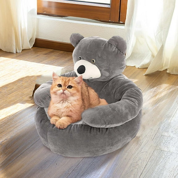 kladzum Detachable Washable Cuddly Bear Pet Bed Warm and Comfortable Dog Bed Cats Bed Deep Sleep Warm Pet Bed Mat