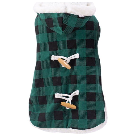 kladzum Dog Clothes British Plaid Dog Hooded Cloak Winter Warm Lamb Wool Dog Costume Small Medium Dogs Warm Dog Coat Dogs Costume Jacket