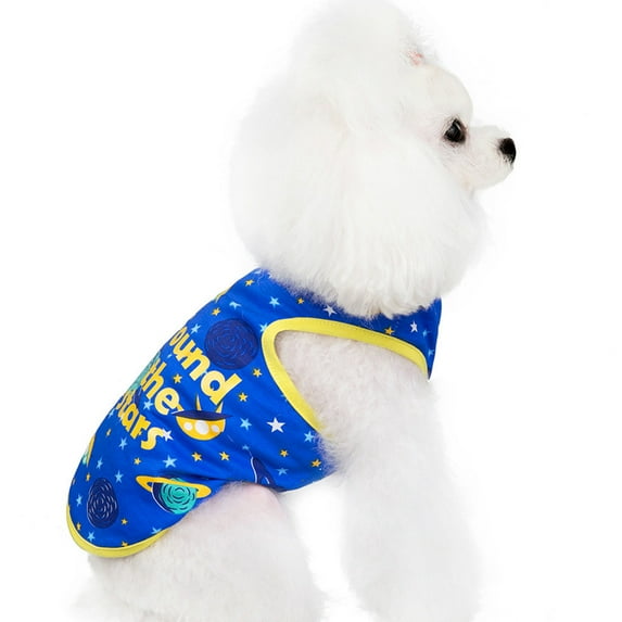 kladzum Dog Clothes Fashion Pet Spring and Summer Space Print Patchwork Costumes Pet vests Costumes
