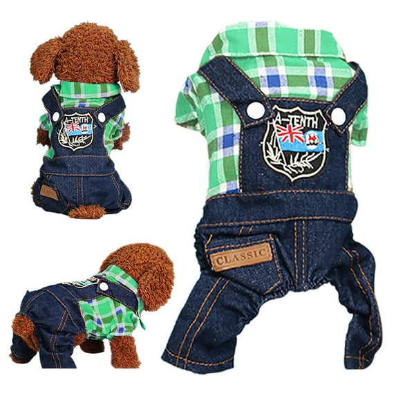 kladzum Dog Clothes Four Legged Dog Clothes Spring Summer Plaid Suspenders British Style Warm Dog Winter Coat Dogs Costume Jacket on Clearance