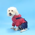 thumbnail image 1 of kladzum Dog Clothes New Pet Four-Legged Pajamas Fall and Winter Dog Fashion Stripe Clothing Dog Clothes Warm Dog Winter Coat Dogs Costume Jacket, 1 of 6