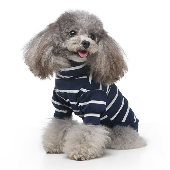 kladzum Dog Clothes Pet Clothes Color Striped Turtleneck Pullover Two-Legged Pet Sweater Warm Dog Coat Dogs Costumes on Clearance