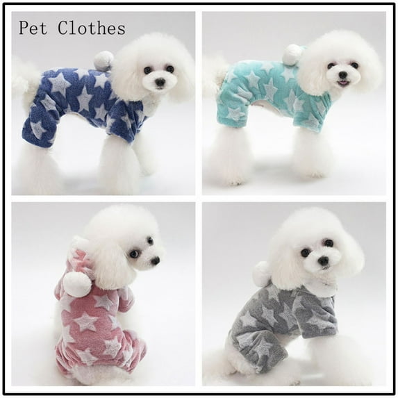 kladzum Dog Clothes Pet Dog Hooded Four Feet Pajamas Soft Printed Comfortable Paja Puppy Clothes Warm Dog Coat Dogs Costumes