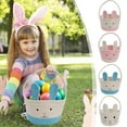 thumbnail image 1 of kladzum Easter Bunny Basket, Desktop Easter Bucket Bags, Easter Cotton Rope Storage Basket with Handles, Easter Decorations, Candy Gifts Storage Basket, 1 of 7