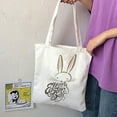 thumbnail image 1 of kladzum Easter Bunny Canvas Tote Bag for Women, Cotton Personalized Candy Bags Casual Tote Bags Shopping Grocery Bag Beach Bag Gifts for Women Teacher Bag Reusable Grocery Bag, 1 of 3