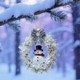 thumbnail image 1 of kladzum Exquisite Christmas Ornaments, Mini Snowman Wreath Pendant 3.1" Christmas Tree Hanging Decoration Acrylic Shatterproof Holiday Party Decor for Wall, Door, Windows, Tree, 1 of 5