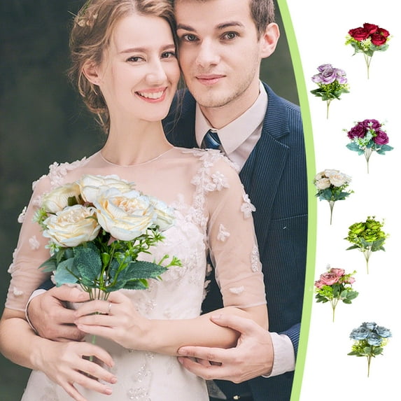 kladzum Fake Flowers Artificial Silk Flower Bouquet Colorful Simulation Flowers for Spring Easter Home Kitchen Wedding Bouquet Bulks Mother's Gift Day Decorations