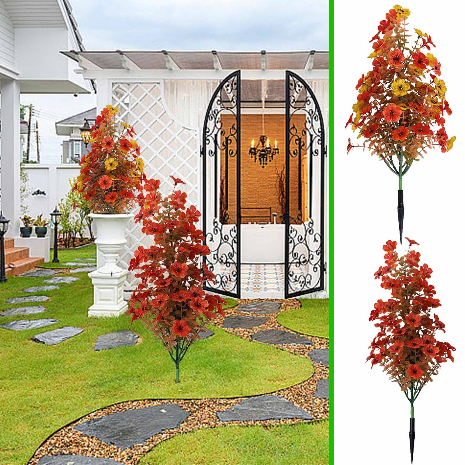 kladzum Fake Flowers Yard Sign Stakes Festival Outdoor Courtyard ...