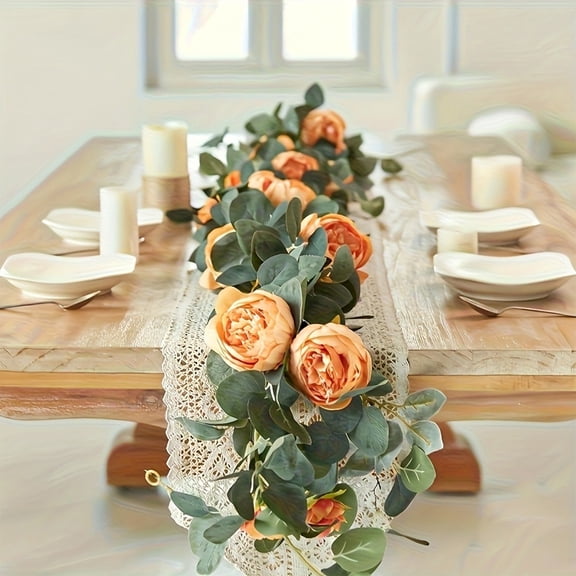 kladzum Fake Hanging Plants Simulation Green Plant Peony Cane Artificial Vines Home Restaurant Decoration