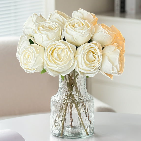 kladzum Fake Roses Artificial Flowers, Real Rose Bouquet Holiday Gifts Sevens Colors Optional Artificial Roses for Valentine's Day DIY Wedding Bouquet Table Centerpiece Home Decor