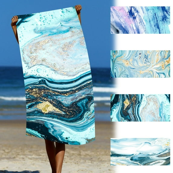 kladzum Fashion Casual Beach Towel Printed Beach Towels Oversized Pool Towels 59"x29.5" Super Absorbent Bath Towel Beach Vacation Fast-Dry Beach Towel for Travel, Seaside, Pool