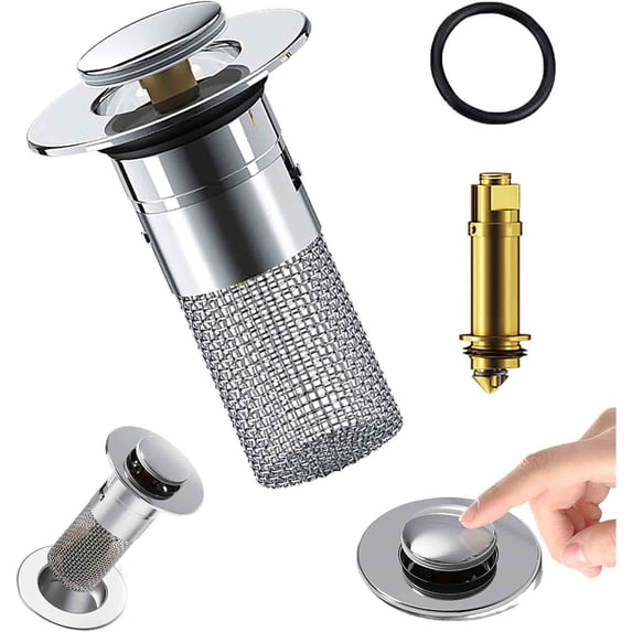 kladzum Hair Catcher Bathroom Sink Bathroom Sink Stopper Strainer With Removable Stainless Steel Filter Basket Hair Catcher-Universal Basin Sink Plug Replac, Strainer