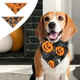 thumbnail image 1 of kladzum Halloween Dog Bandanas, Halloween Fashion Pet Bib Dog Saliva Towel Pet Scarfs Washable Pet Neckerchief Dog Scarfs Pumpkin Ghost and Bones Pet Bandanas Holiday Pet Supplies, 1 of 7