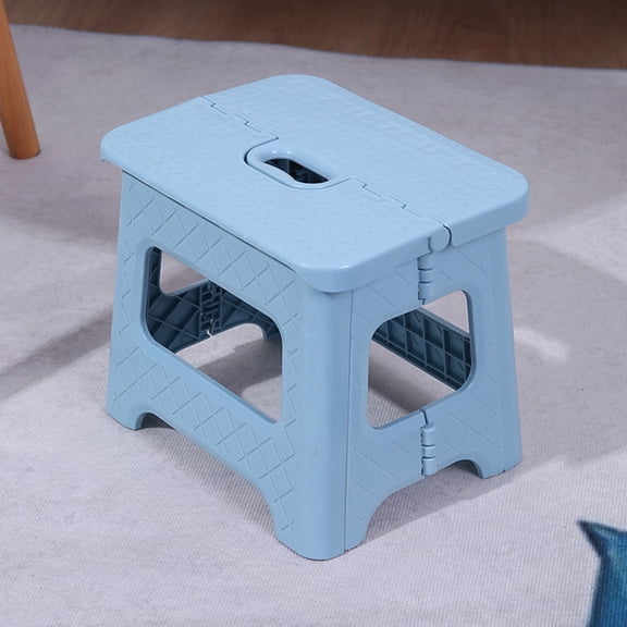 kladzum Household Step Stool Foldable Small Stools Portable Foot Stool Lightweight Sturdy Stool with Round Chamfers Safe and Practical Outdoor Folding Stool for Home, Travel, Space Saving