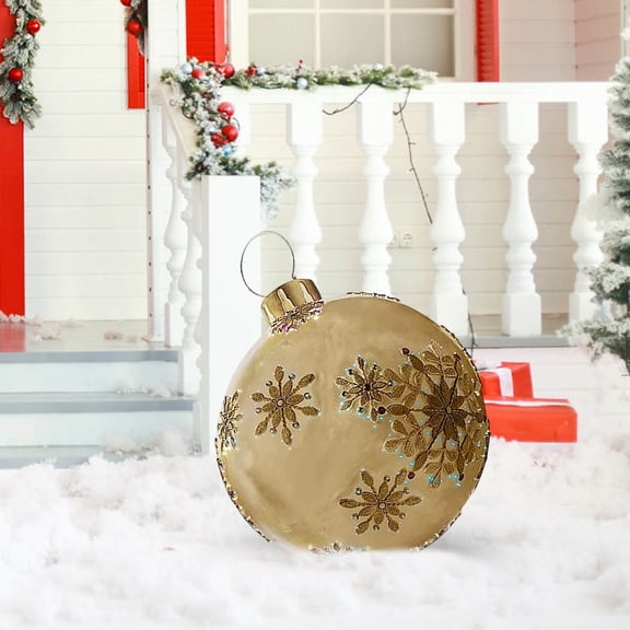 kladzum Inflatable Christmas Ornaments 24" Christmas Inflatable Outdoor Decoration Ball, Pvc Inflatables Christmas Balls Holiday Party Decor, Courtyard, Garden Christmas Decorations