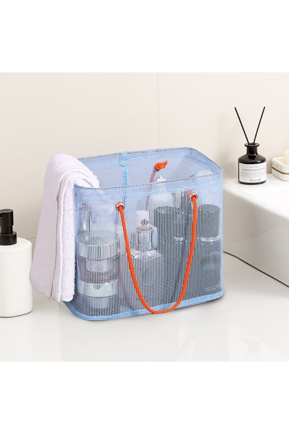 kladzum Mesh Shower Caddy Portable Shower Bag for Travel, Gym, Camping, Hanging Toiletry Organizer Hand Carry Bath Bag Polyester Mesh Beach Bag Tote Wash Bag Beach Toy Storage Bag