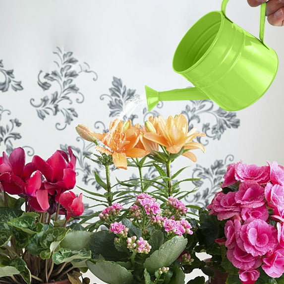 kladzum Metal Watering Can for Plants Indoor Outdoor Garden Flower Pot with Floral Decorative Vintage Iron Water Kettle 1.5L, Watering Can Indoor Plants